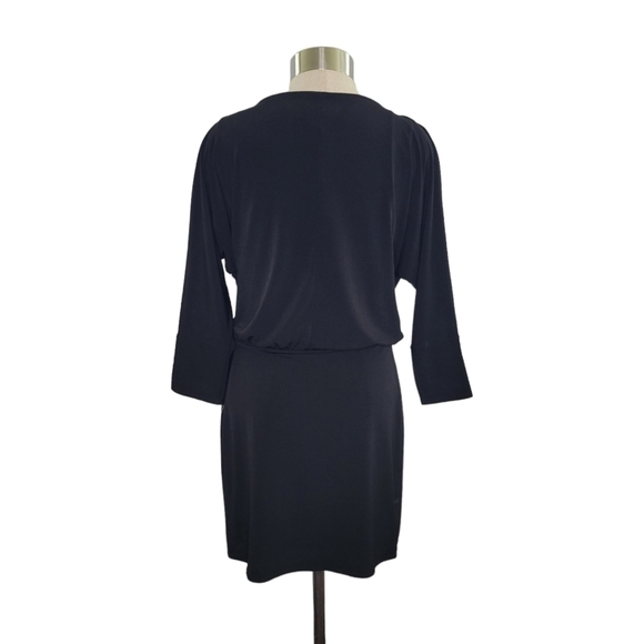 NEW Laundry by Design Black Drape Cowl Neck 3/4 Sleeve Dress Women's Size 6 - Picture 3 of 8